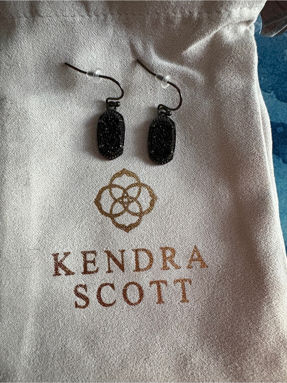 Kendra Scott Black Glitter Druzy Lee Earrings